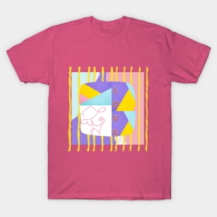 Purple woman line Art T-Shirt